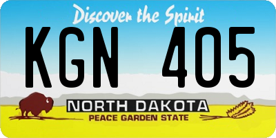 ND license plate KGN405