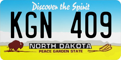 ND license plate KGN409