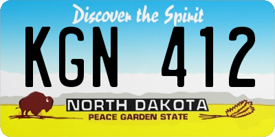 ND license plate KGN412
