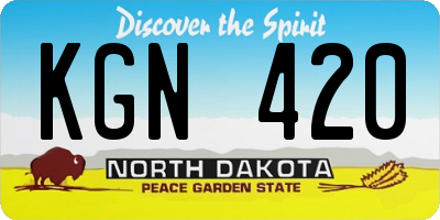 ND license plate KGN420