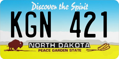 ND license plate KGN421