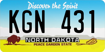 ND license plate KGN431