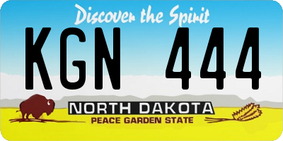 ND license plate KGN444
