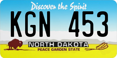 ND license plate KGN453
