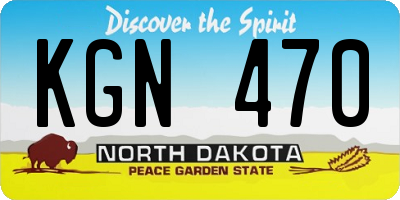 ND license plate KGN470