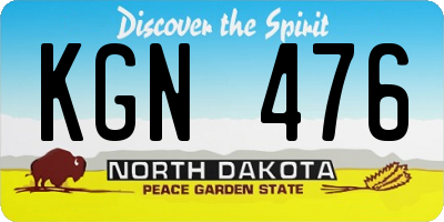 ND license plate KGN476