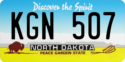 ND license plate KGN507
