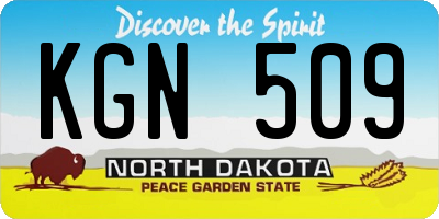ND license plate KGN509