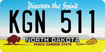 ND license plate KGN511
