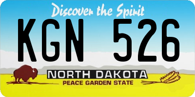 ND license plate KGN526