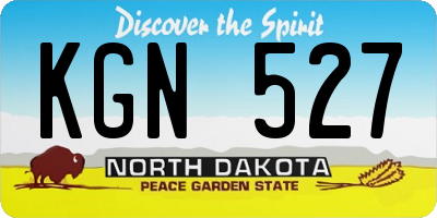 ND license plate KGN527