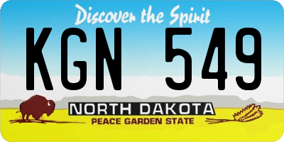 ND license plate KGN549