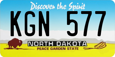 ND license plate KGN577