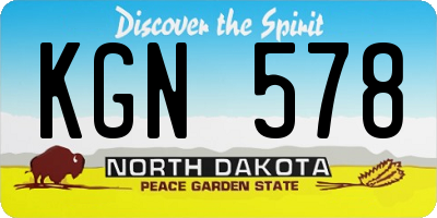 ND license plate KGN578