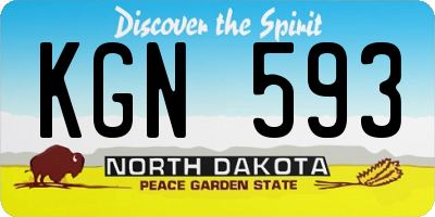 ND license plate KGN593