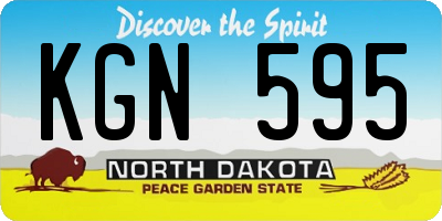ND license plate KGN595