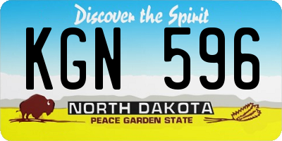 ND license plate KGN596