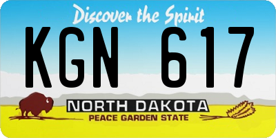 ND license plate KGN617