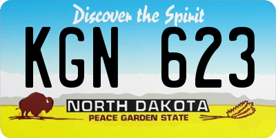 ND license plate KGN623