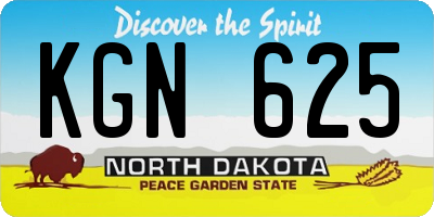 ND license plate KGN625
