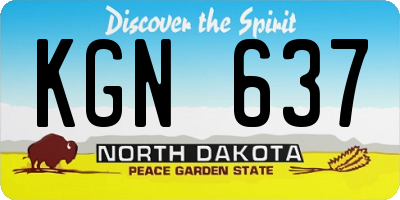 ND license plate KGN637