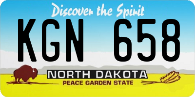 ND license plate KGN658