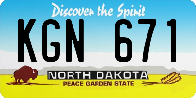 ND license plate KGN671