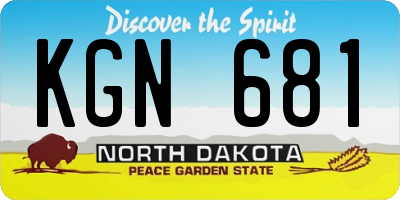 ND license plate KGN681