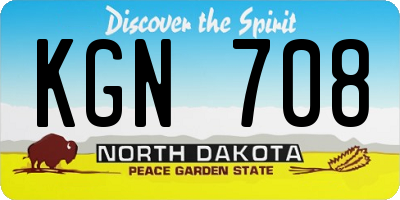 ND license plate KGN708
