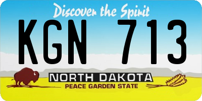 ND license plate KGN713