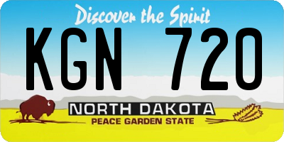 ND license plate KGN720