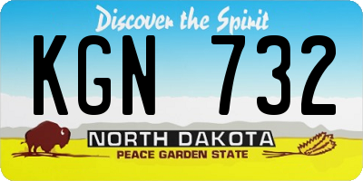 ND license plate KGN732