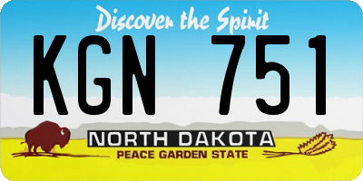 ND license plate KGN751