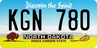ND license plate KGN780