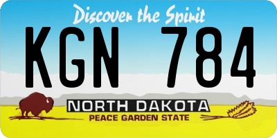 ND license plate KGN784