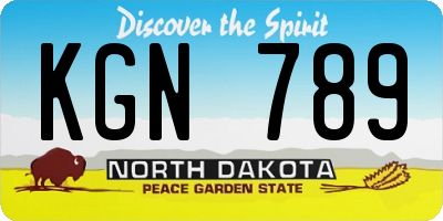 ND license plate KGN789
