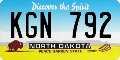 ND license plate KGN792