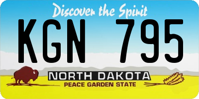 ND license plate KGN795