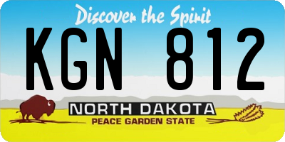 ND license plate KGN812