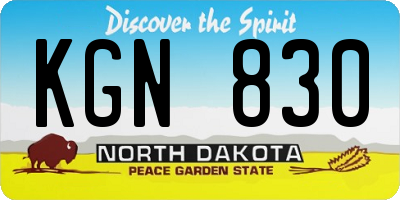 ND license plate KGN830