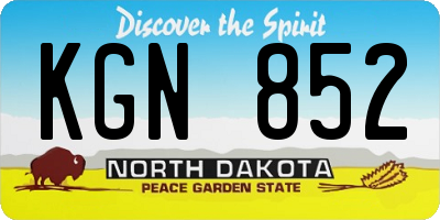 ND license plate KGN852