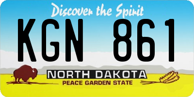 ND license plate KGN861