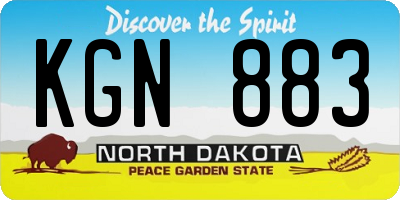 ND license plate KGN883