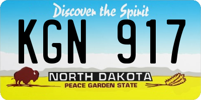 ND license plate KGN917