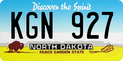 ND license plate KGN927