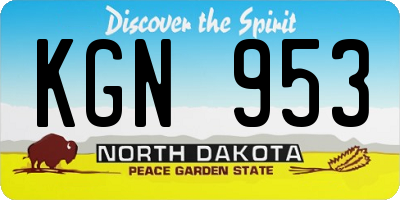 ND license plate KGN953