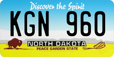 ND license plate KGN960