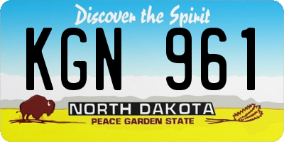ND license plate KGN961