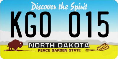 ND license plate KGO015