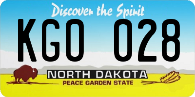 ND license plate KGO028